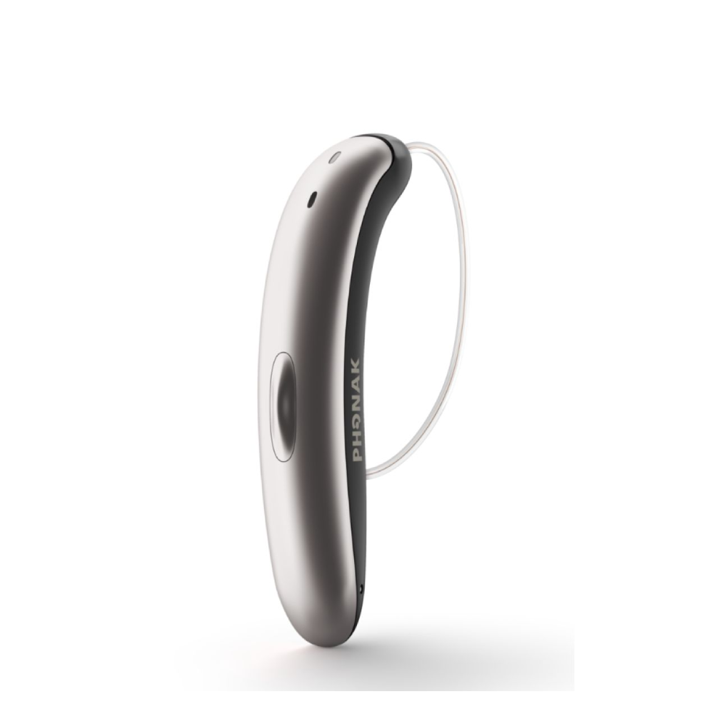 Slim Lumity L90-R Silver Black Hearing Aids
