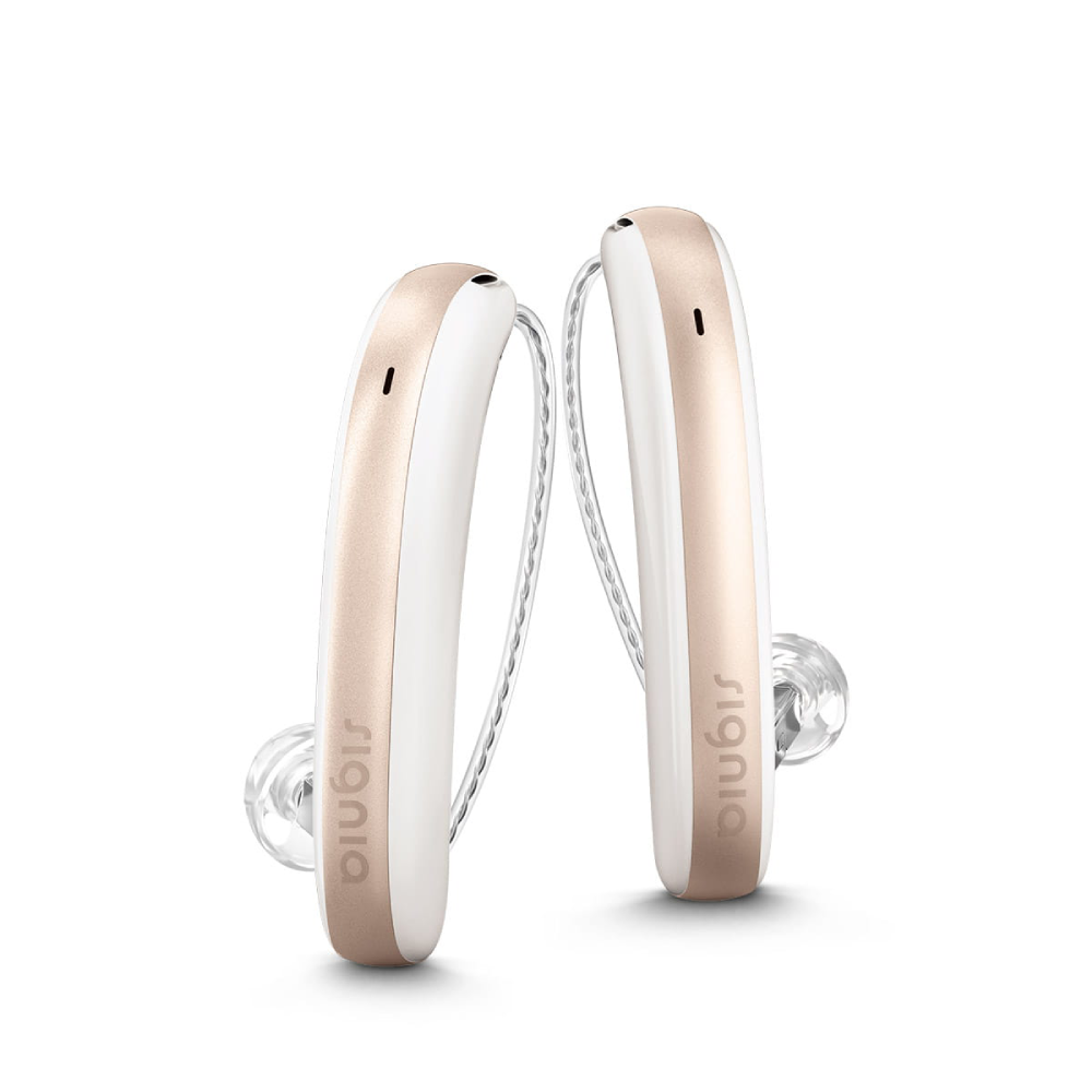 Styletto 7X Snow White Rose Gold Hearing Aids