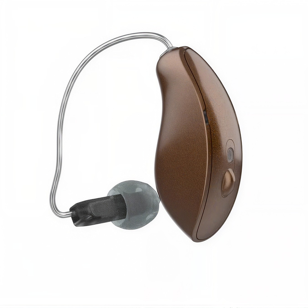 Starkey Omega AI+ mRIC R 20 hearing aid in Caramel