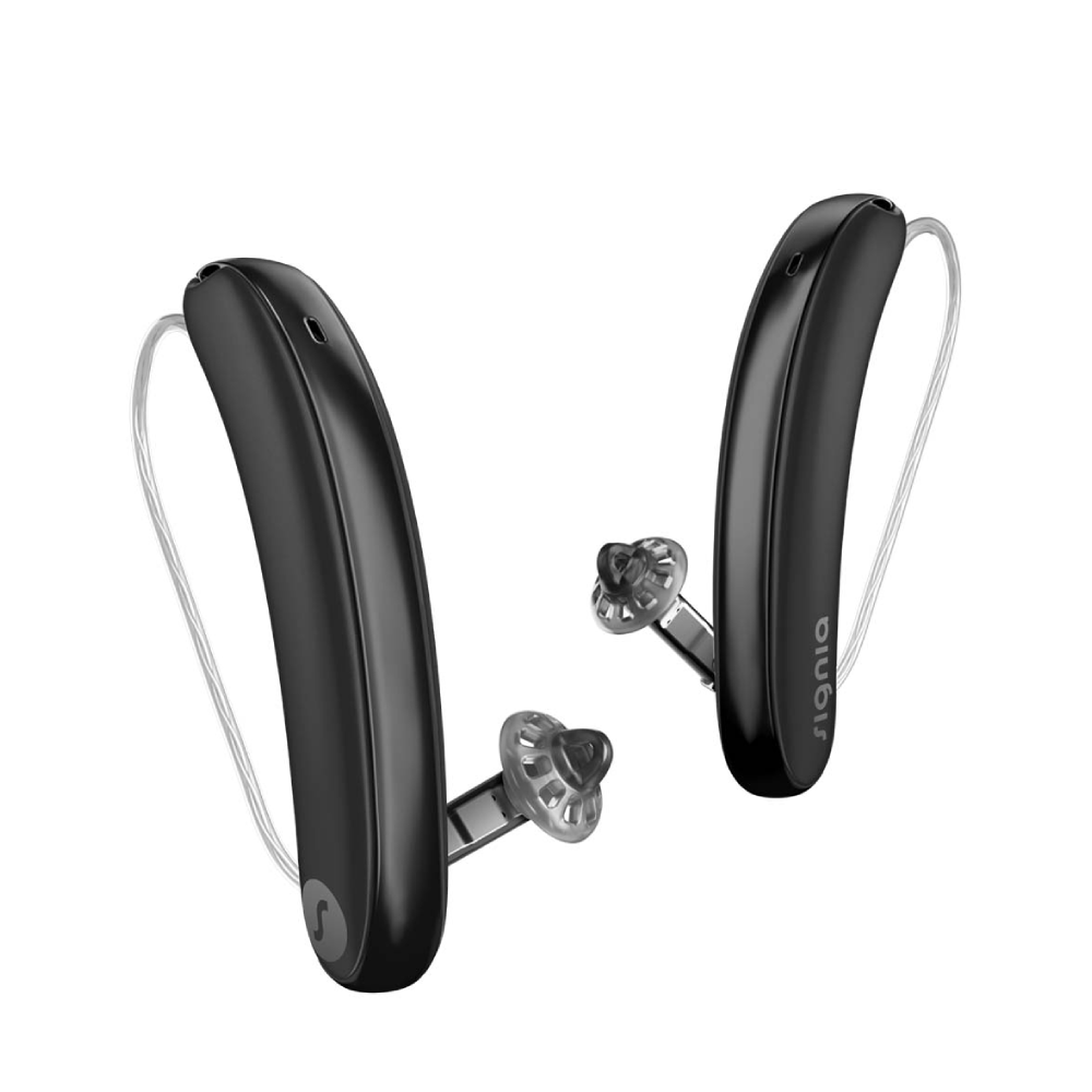 Styletto 7IX Slim RIC R Black Black Gloss Hearing Aids