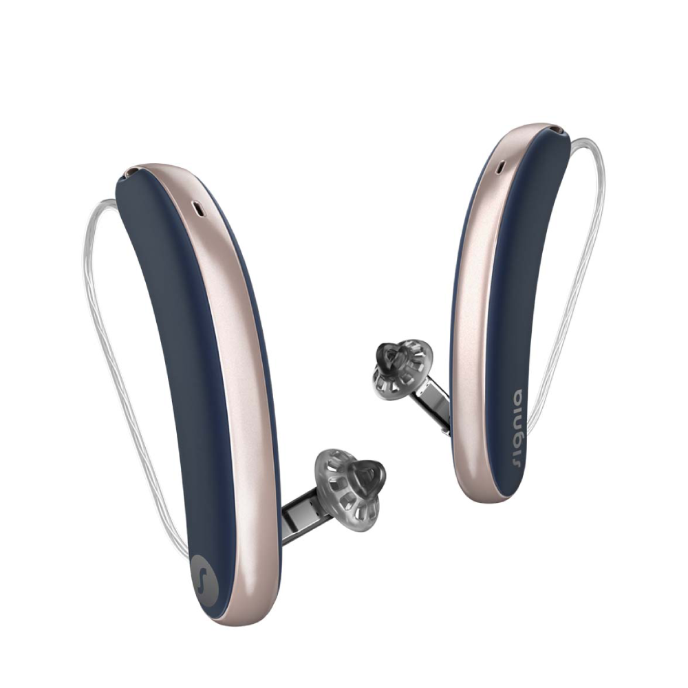 Styletto 7IX Slim RIC R Cosmic Blue Rose Gold Hearing Aids