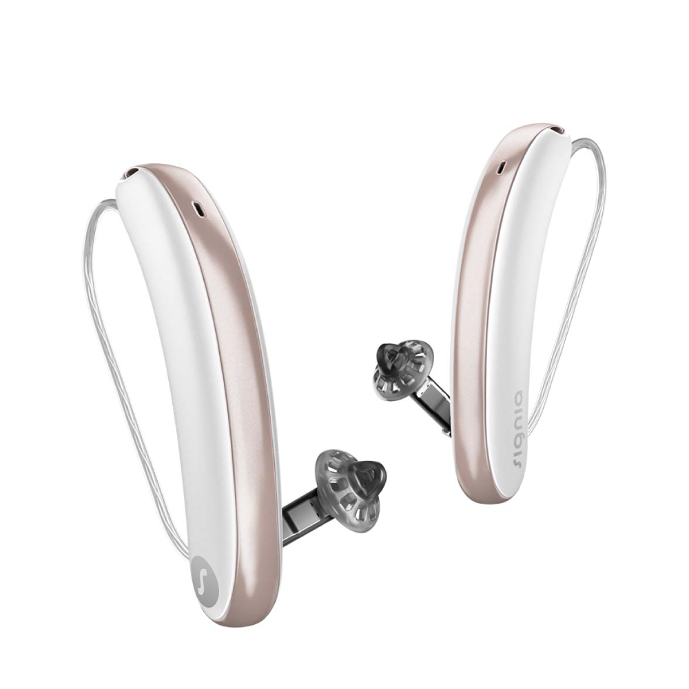 Styletto 7IX Slim RIC R Snow White Rose Gold Hearing Aids