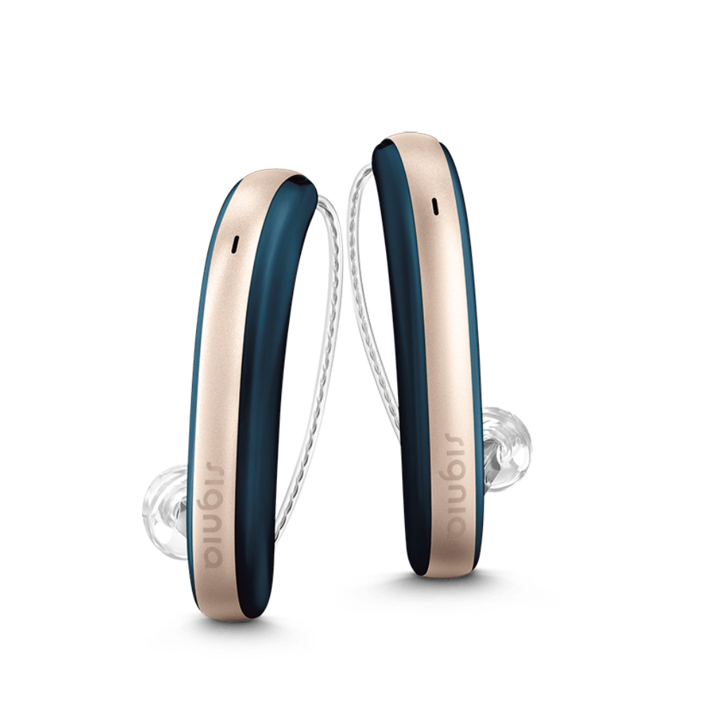 Styletto 7X Cosmic Blue Rose Gold Hearing Aids