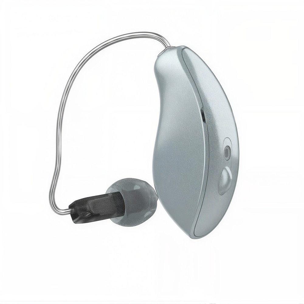 Starkey Omega AI+ mRIC R 20 hearing aid in Silver